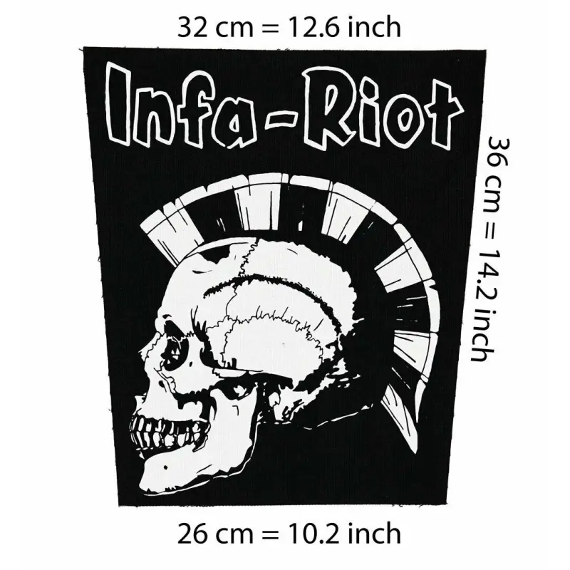Back patch Infa Riot Big Backpatch Canvas,oi punk,Angelic Upstarts,Cock Sparrer,4 Skins,The,Back patch 100% Canvas