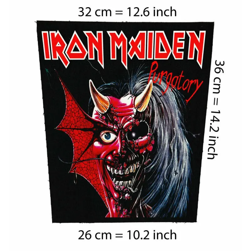 Back patch Iron Maiden Purgatory Big backpatch Motorhead,Guns n Roses,Metallica,Exsodus,Ove,Back patch 100% Canvas