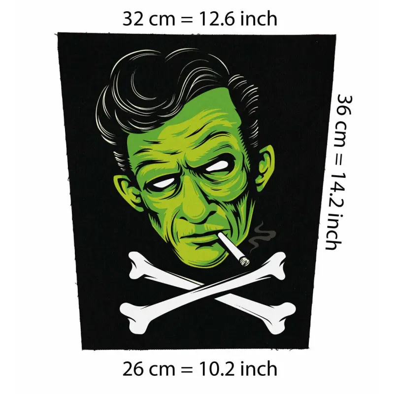Back patch johnny cash Backpatch Mad Sin Demented Are go Hillbilly Moon explosion The Meteors,Back patch 100% Canvas