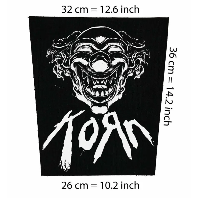 Back patch Korn Big Back patch Slayer,Metallica,Stone Sour,Lamb of God,Limp Bizkit,Downset,Back patch 100% Canvas