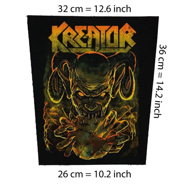 Back patch Kreator 5 Big back patch slayer,venom,testament,megadeath,sodom,Destruction,Coro,Back patch 100% Canvas