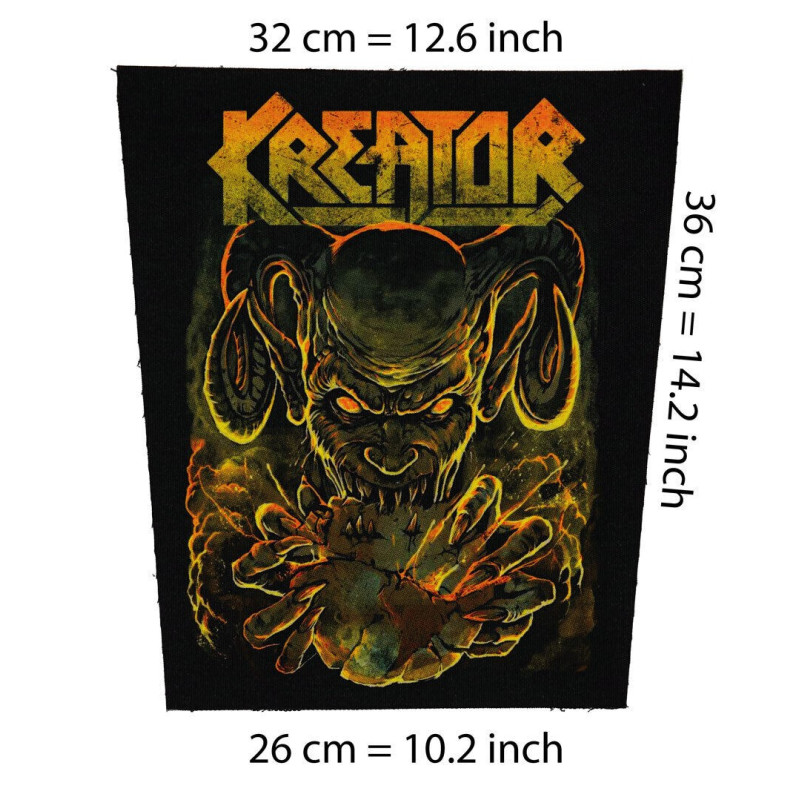 Back patch Kreator 5 Big back patch slayer,venom,testament,megadeath,sodom,Destruction,Coro,Back patch 100% Canvas