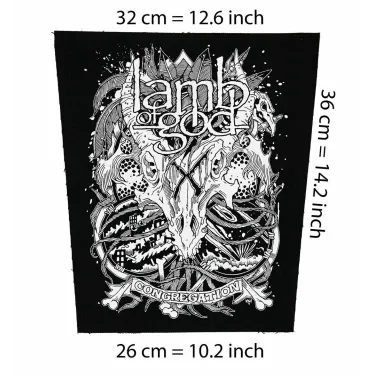Back patch Lamb of God Big Back patch Slayer,Metallica,Stone Sour,Limp Bizkit,Downset,Korn,Back patch 100% Canvas