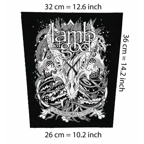 Back patch Lamb of God Big Back patch Slayer,Metallica,Stone Sour,Limp Bizkit,Downset,Korn,Back patch 100% Canvas