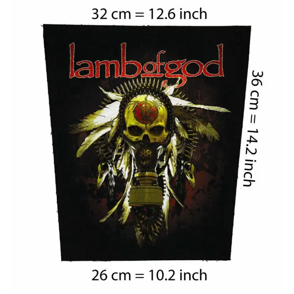 Back patch Lamb of God skull Backpatch Canvas,Slayer,Metallica,Stone Sour,Limp Bizkit,Downs,Back patch 100% Canvas