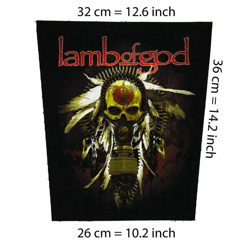 Back patch Lamb of God skull Backpatch Canvas,Slayer,Metallica,Stone Sour,Limp Bizkit,Downs,Back patch 100% Canvas