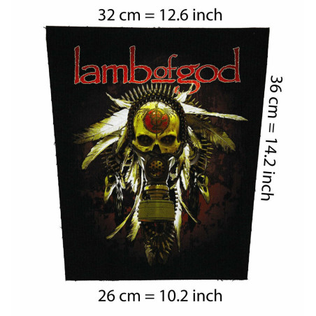 Back patch Lamb of God skull Backpatch Canvas,Slayer,Metallica,Stone Sour,Limp Bizkit,Downs,Back patch 100% Canvas