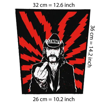Back patch Lemmy middle finger Big back patch Exsodus,Overkill,AC-DC,Iron Maiden,Testament,1,Back patch 100% Canvas