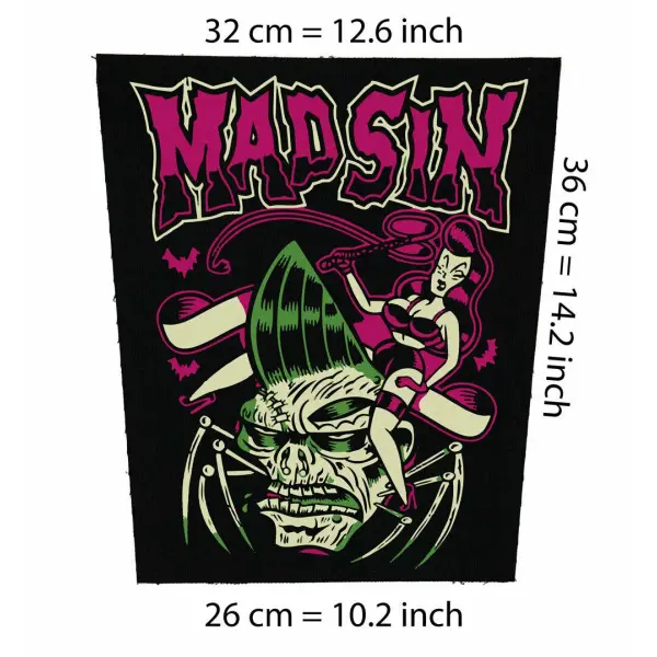 Back patch Mad Sin Big Back patch Demented Are go The Meteors Psychobilly punk Koffin Kats,Back patch 100% Canvas
