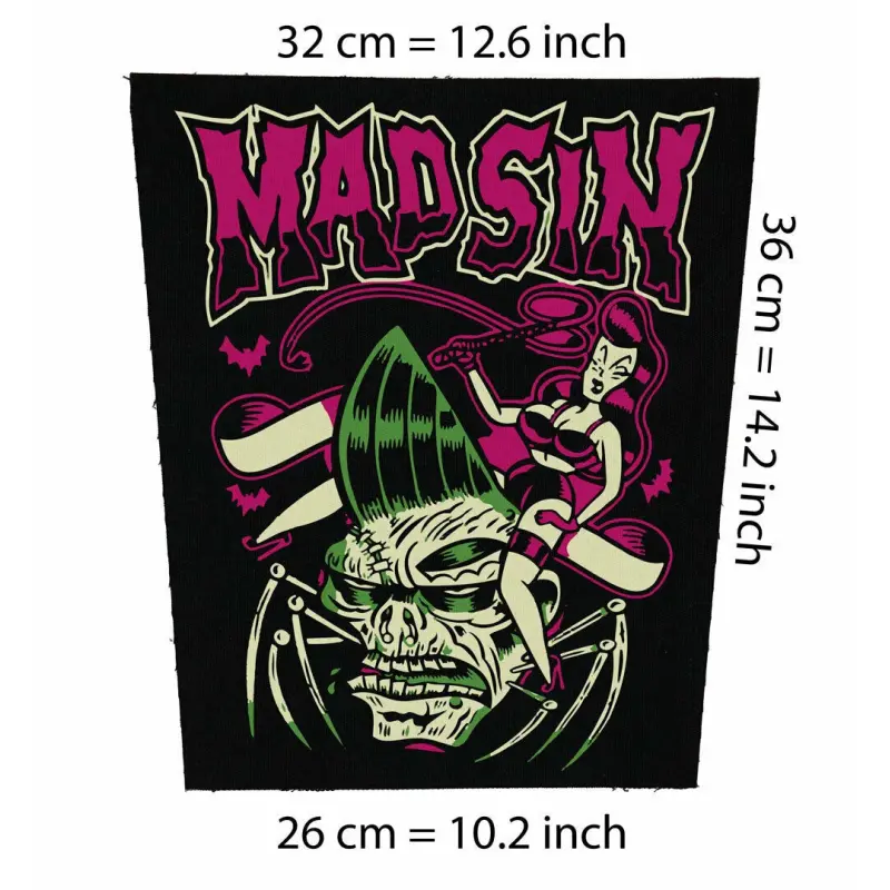 Back patch Mad Sin Big Back patch Demented Are go The Meteors Psychobilly punk Koffin Kats,Back patch 100% Canvas
