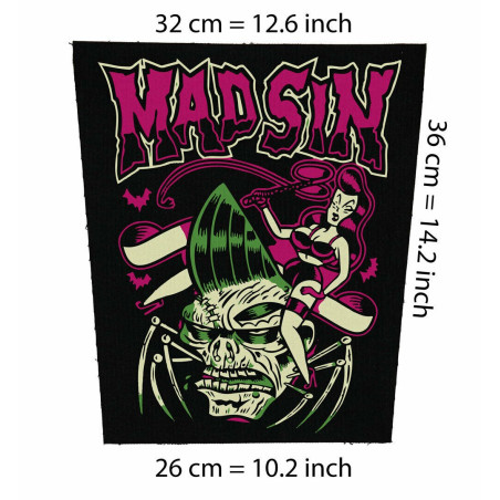 Back patch Mad Sin Big Back patch Demented Are go The Meteors Psychobilly punk Koffin Kats,Back patch 100% Canvas
