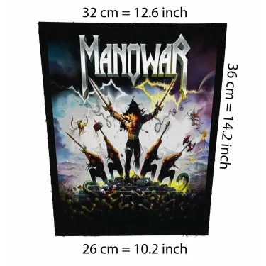 Back patch Manowar Big back patch,Motorhead,heavy metal,Therion,Hammerfall,Anthrax,Metallic,Back patch 100% Canvas