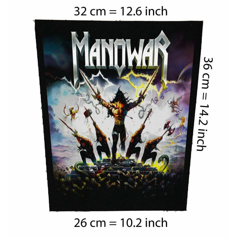 Back patch Manowar Big back patch,Motorhead,heavy metal,Therion,Hammerfall,Anthrax,Metallic,Back patch 100% Canvas