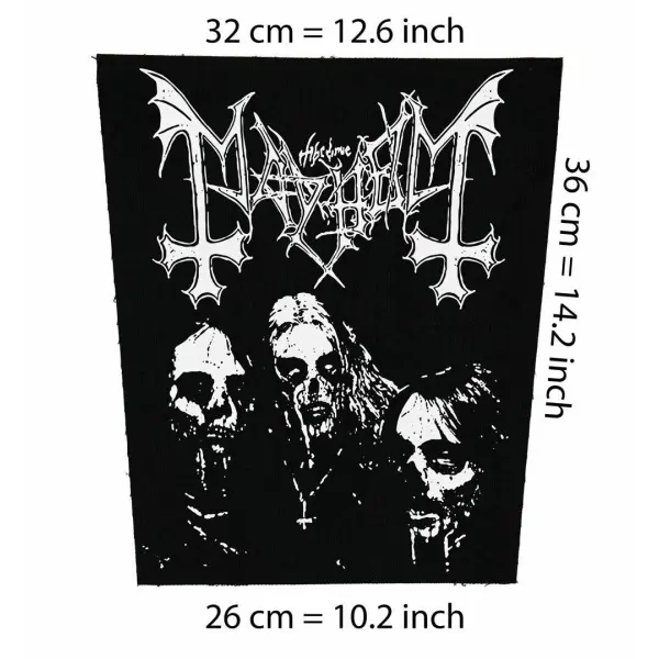 Back patch Mayhem Big back patch 100% Canvas,black,death metal,Bloodbath,Katatonia,Storm Co,Back patch 100% Canvas