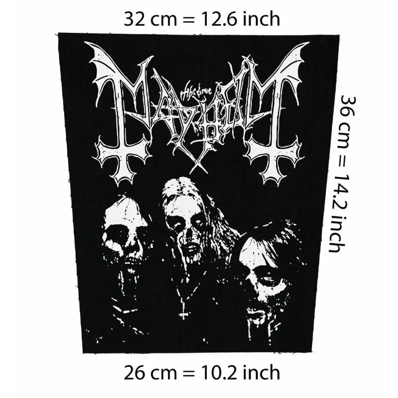 Back patch Mayhem Big back patch 100% Canvas,black,death metal,Bloodbath,Katatonia,Storm Co,Back patch 100% Canvas