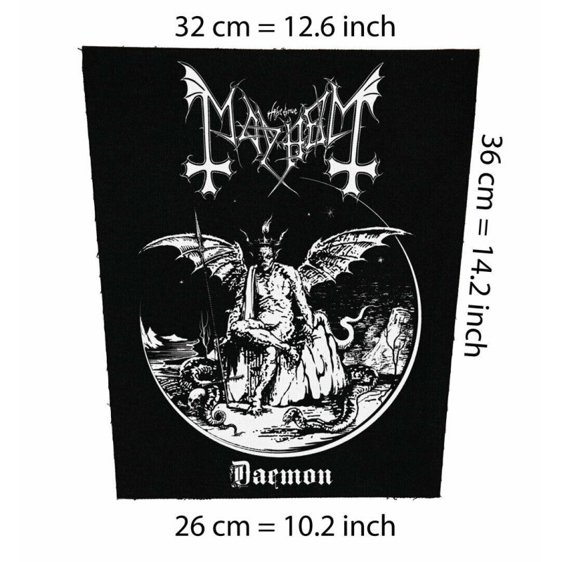 Back patch Mayhem Daemon Big back patch black metal,Bloodbath,Katatonia,Storm Corrosion,Thi,Back patch 100% Canvas