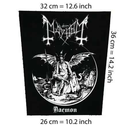 Back patch Mayhem Daemon Big back patch black metal,Bloodbath,Katatonia,Storm Corrosion,Thi,Back patch 100% Canvas