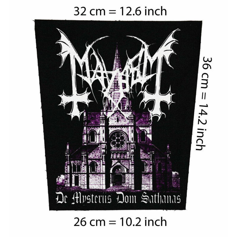 Back patch Mayhem Satanas Big back patch 100% Canvas,black,death metal,Bloodbath,Katatonia,Back patch 100% Canvas