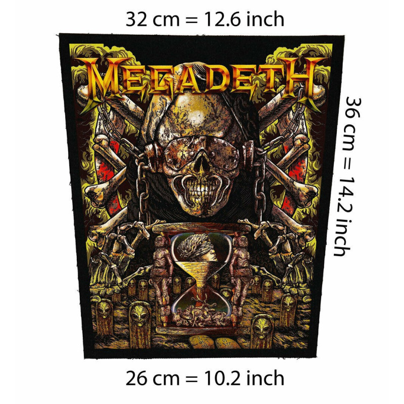 Back patch Megadeth 35 years Big back patch thrash metal,Napalm Death,Hatebreed,Anthrax,Met back patch 100% Canvas