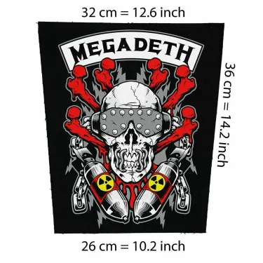 Back patch Megadeth Big Backpatch Destruction thrash metal slayer venom testament kreator 100% Canvas