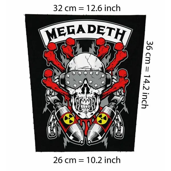 Back patch Megadeth Big Backpatch Destruction thrash metal slayer venom testament kreator 100% Canvas
