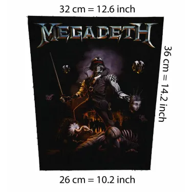 Back patch Megadeth cop Big back patch thrash metal,Napalm Death,Hatebreed,Anthrax,Metallic 100% Canvas