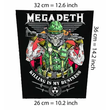 Back patch Megadeth kill Backpatch Destruction thrash metal slayer venom testament kreator 100% Canvas