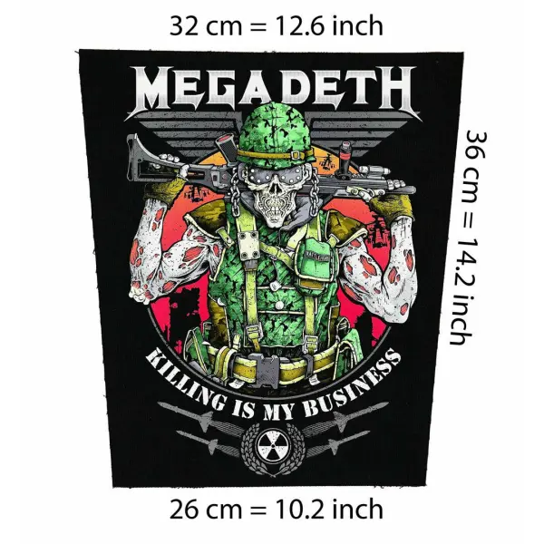 Back patch Megadeth kill Backpatch Destruction thrash metal slayer venom testament kreator 100% Canvas