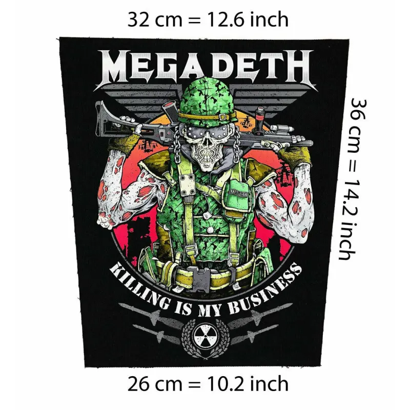 Back patch Megadeth kill Backpatch Destruction thrash metal slayer venom testament kreator 100% Canvas