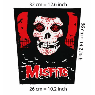 Back patch Misfits los muertos,horror punk,Black Flag,Gorgeous Frankenstein,The Undead,Gotham Road,Osaka Popstar,Danzig,Samhain,