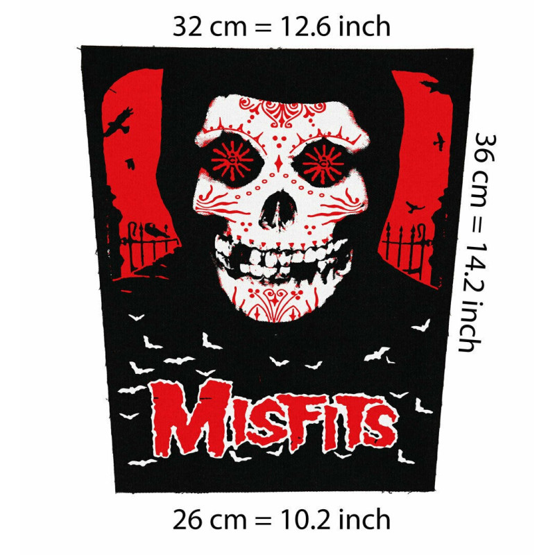 Back patch Misfits los muertos,horror punk,Black Flag,Gorgeous Frankenstein,The Undead,Gotham Road,Osaka Popstar,Danzig,Samhain,