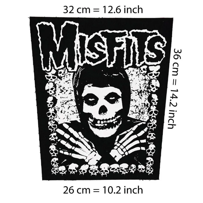 Back patch Misfits classic skull backpatch Undead,Gotham Road,Osaka Popstar,Danzig,Samhai