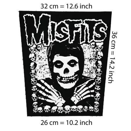 Back patch Misfits classic skull backpatch Undead,Gotham Road,Osaka Popstar,Danzig,Samhai