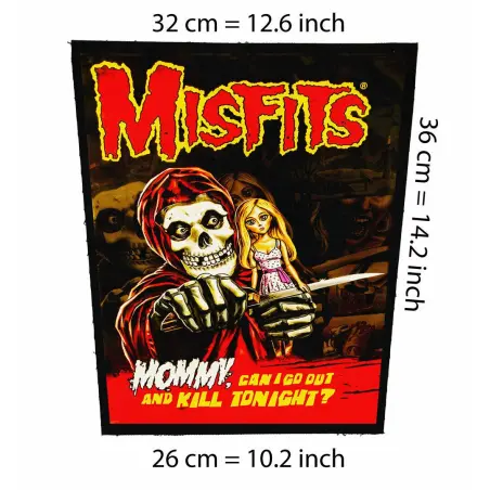 Back patch Misfits Mommy Big Back patch punk rock,horror,Ramones,Clash,Danzig,Wednesday 13