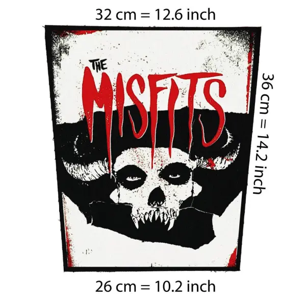 Back patch Misfits skull horns backpatch The Undead,Gotham Road,Osaka Popstar,Danzig,Samhai,bachpatch 100% Canvas