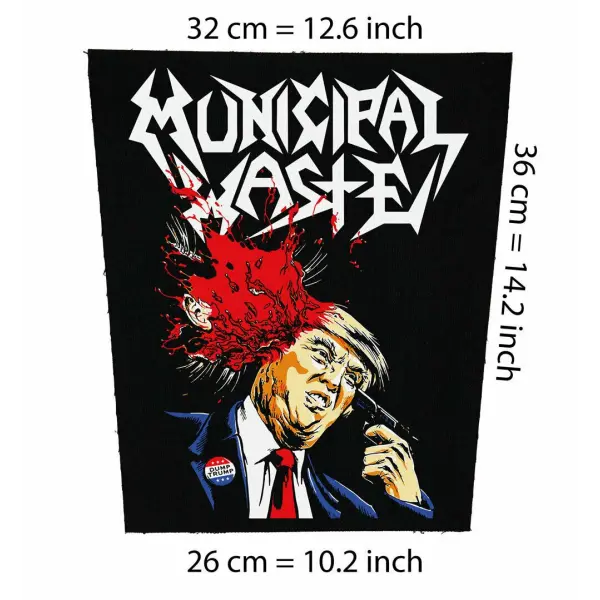 Back patch Municipal Waste Big Backpatch thrash metal,Napalm Death,Hatebreed,Anthrax,DRI,bachpatch 100% Canvas