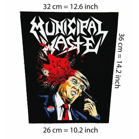 Back patch Municipal Waste Big Backpatch thrash metal,Napalm Death,Hatebreed,Anthrax,DRI,bachpatch 100% Canvas