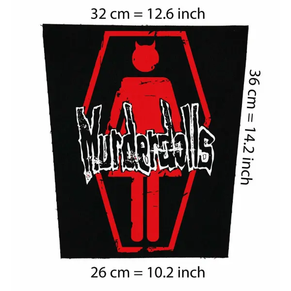 Back patch Murderdolls skull,horror punk,Black Flag,Wednesday 13,bachpatch 100% Canvas