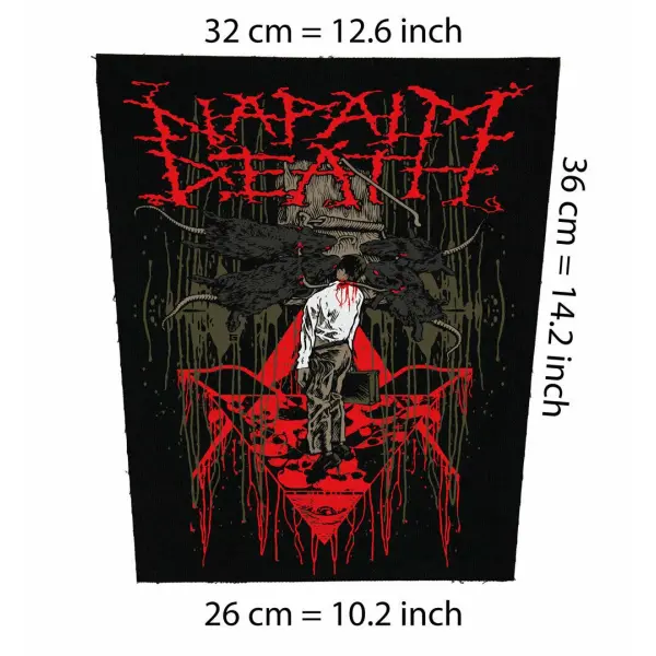 Back patch Napalm Death Back patch grindcore metal crust brijeria terrorizer doom carcass,bachpatch 100% Canvas