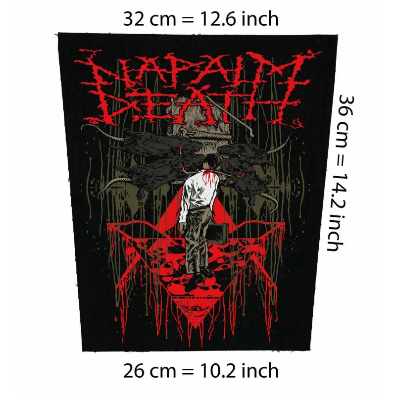 Back patch Napalm Death Back patch grindcore metal crust brijeria terrorizer doom carcass,bachpatch 100% Canvas