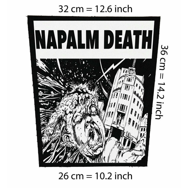 Back patch Napalm Death Big Backpatch metal,Carcass,Hatebreed,Anthrax,Metallica,DRI,Agathoc,bachpatch 100% Canvas