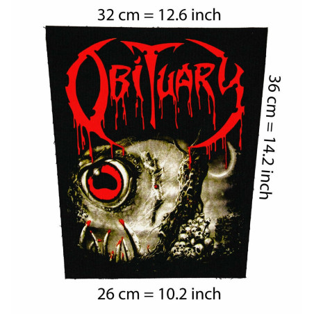 Back patch Obituary Big back patch Motorhead,thrash metal,Napalm Death,Anthrax,Metallica,DR,backpatch 100% canvas