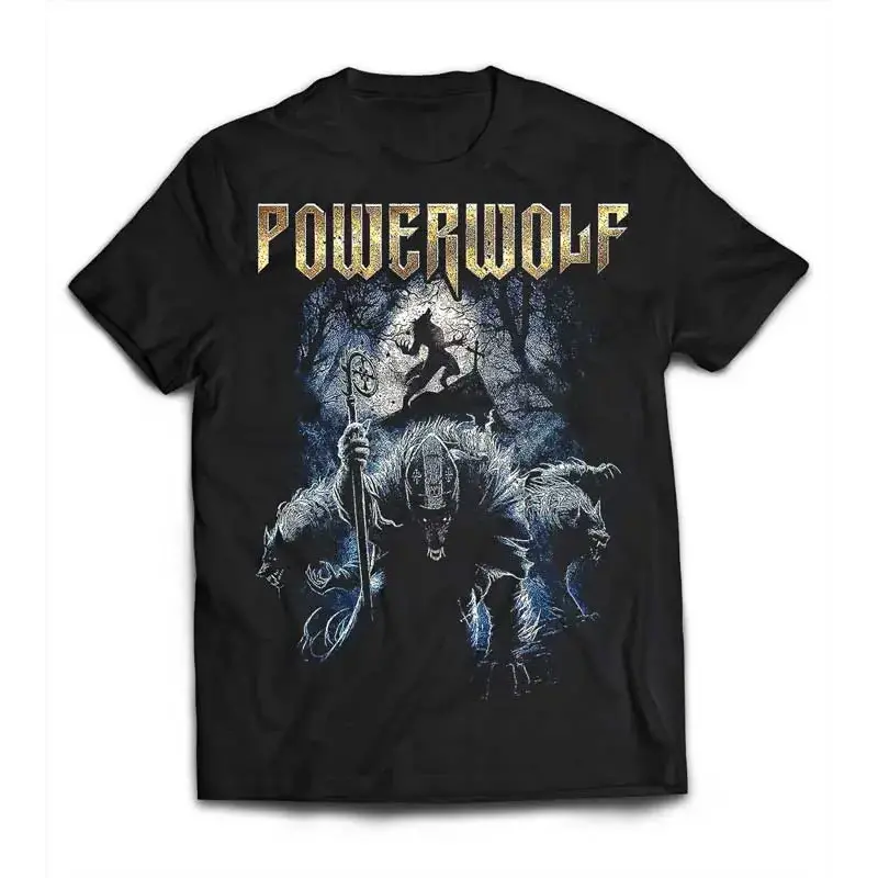 Powerwolf Heavy Metal T-Shirt with Dark Wolf Monk Graphic T-Shirt - AllBestShirts
