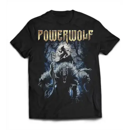 Powerwolf Heavy Metal T-Shirt with Dark Wolf Monk Graphic T-Shirt - AllBestShirts