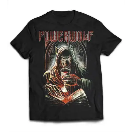 Powerwolf Werewolf Monk Blood Chalice T-Shirt – Dark Fantasy Graphic Tee